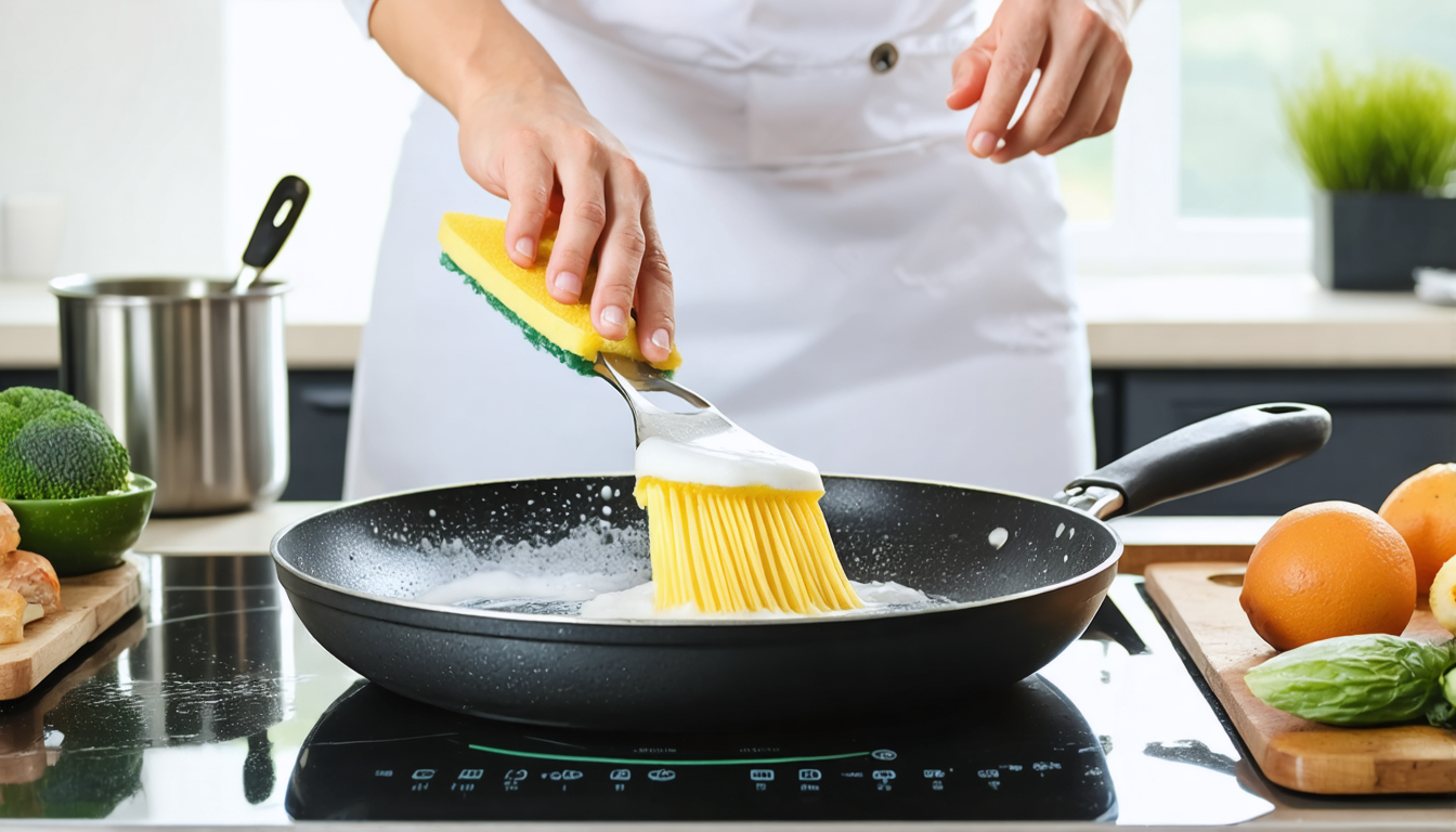 découvrez comment éliminer facilement les taches tenaces de votre poêle en utilisant les pouvoirs naturels du bicarbonate de soude et du vinaigre. des astuces efficaces pour une poêle propre et éclatante !