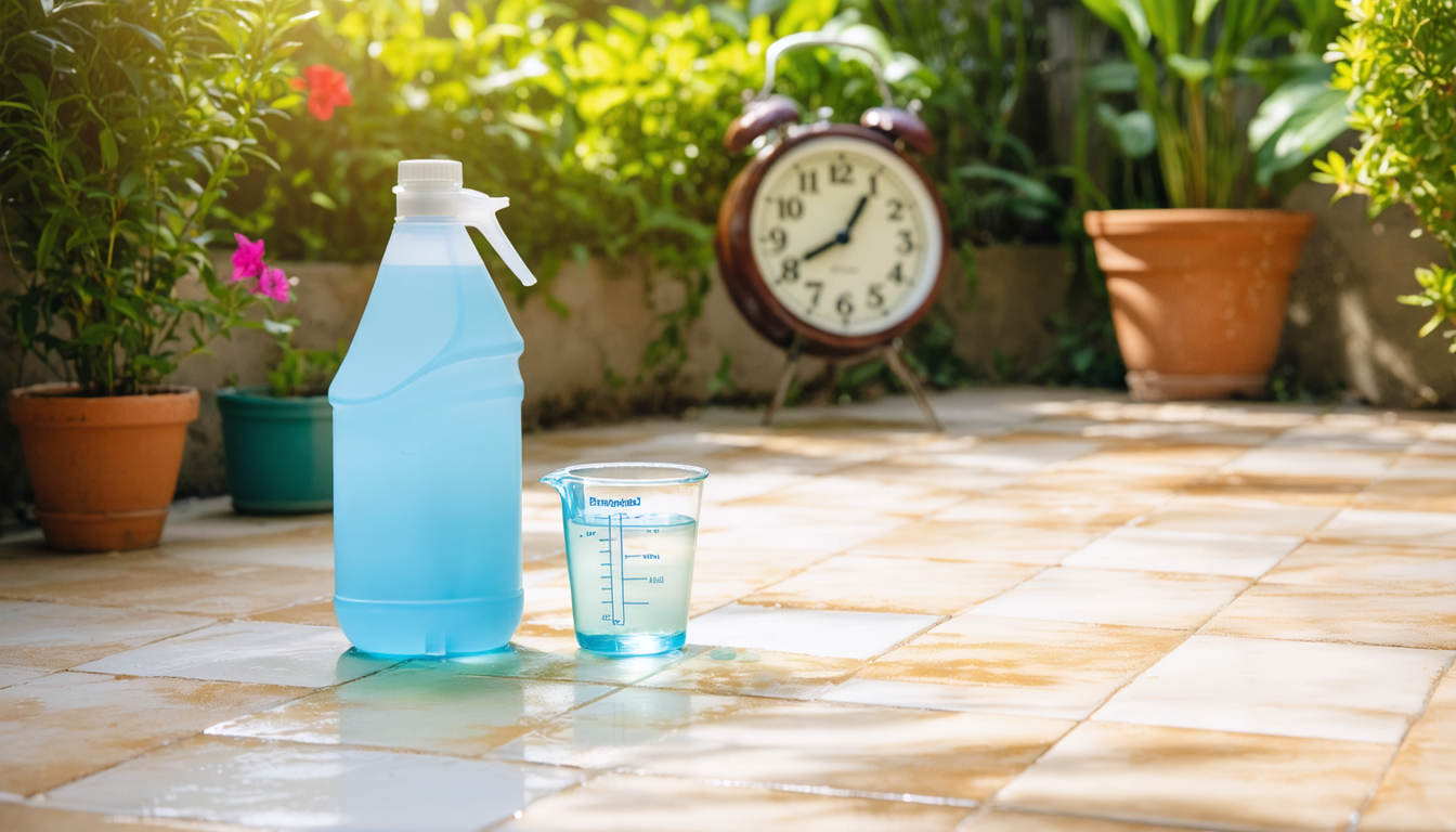 découvrez combien de temps laisser agir l’eau de javel sur votre terrasse pour un nettoyage efficace sans abîmer les surfaces. conseils et précautions pour un résultat optimal !