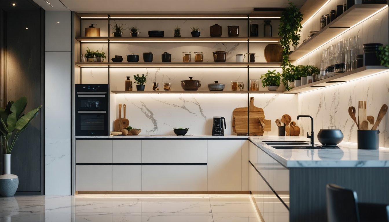 découvrez l'élégance et la fonctionnalité d'une cuisine haut de gamme, conçue pour sublimer votre intérieur et devenir le cœur chaleureux de votre maison.