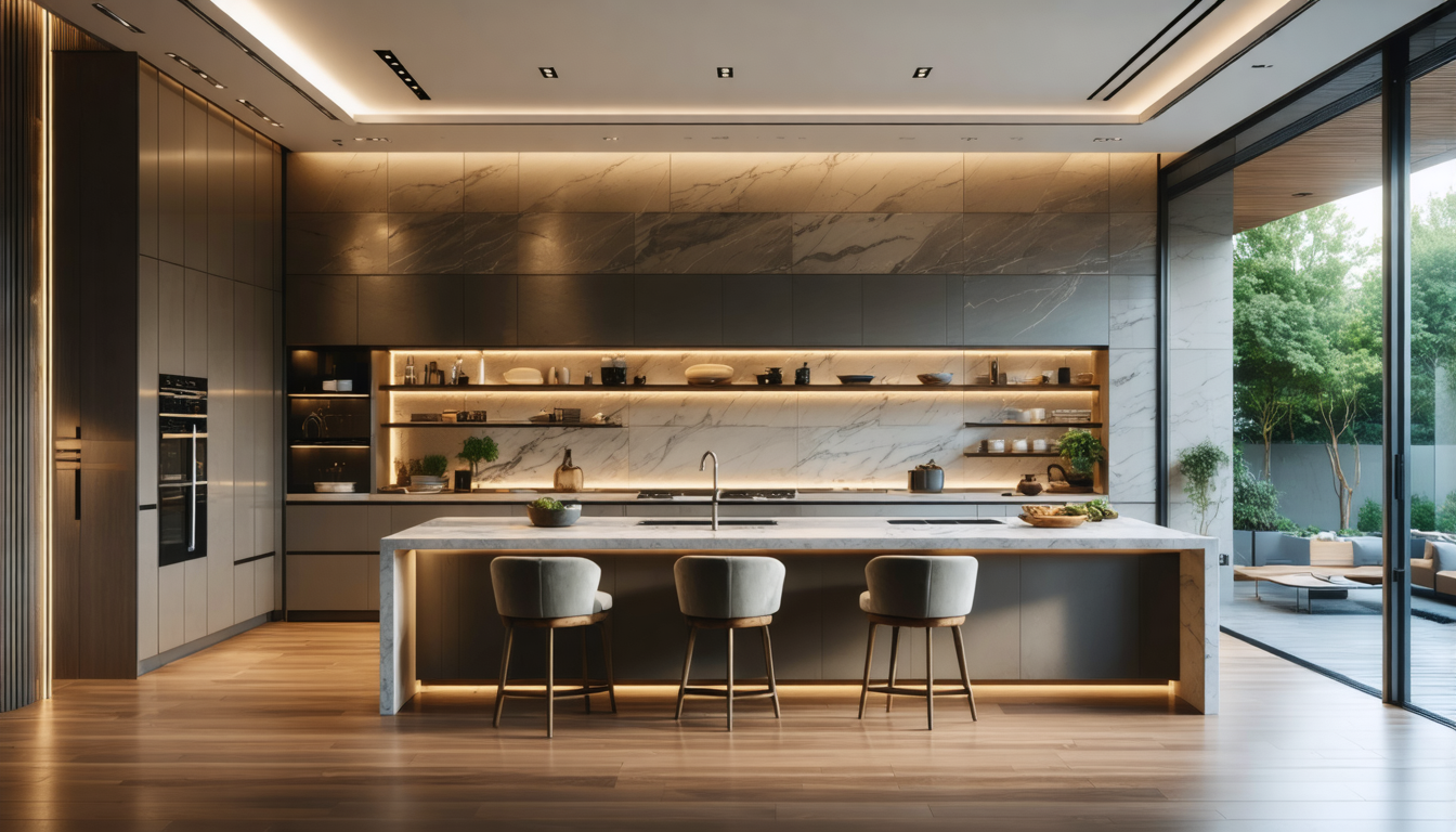découvrez l'élégance et la performance d'une cuisine haut de gamme, conçue pour sublimer votre intérieur et devenir le cœur emblématique de votre maison.